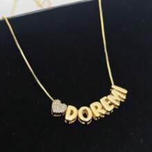Collier personnalisé avec lettres glissantes, collier avec lettres plates plaquées, bijou personnalisé