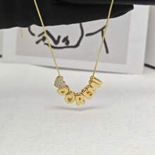 Collier personnalisé avec lettres glissantes, collier avec lettres plates plaquées, bijou personnalisé