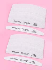 klimonla 5/10/25/50pcs Half Moon Shaped Professional Nail File With 80/80, 100/180 Grit Nail File Strips