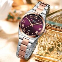 Curren CURREN Fashion Women Watch Top Brand Luxury Lady Girl Classic Wristwatch Stainless Steel Bracelet Strap Simple Original Waterproof Elegant Female Clock Gift 9095