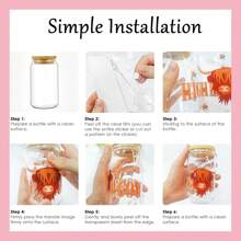 粉色蝴蝶结 DIY 玻璃瓶贴纸、适用于 16 盎司玻璃杯的 UV DTF 杯包装、适用于杯子的玻璃贴纸、适用于杯子的杯子装饰 UV 转印贴纸、适用于杯子的不干胶贴纸、玻璃瓶贴纸、圣诞快乐咖啡杯贴纸、适用于杯子的装饰 - 彩色 - 查看 6