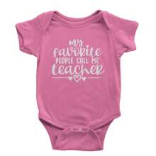 My Favorite People Call Me Teacher Infant One-Piece Romper Bodysuit And Toddler T-Shirt - Navy Blue - View 8