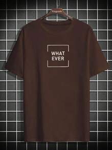 WHAT EVER Bco Men's T-Shirt Premium 100% Cotton Shirt - Rỉ Nâu - Xem 1