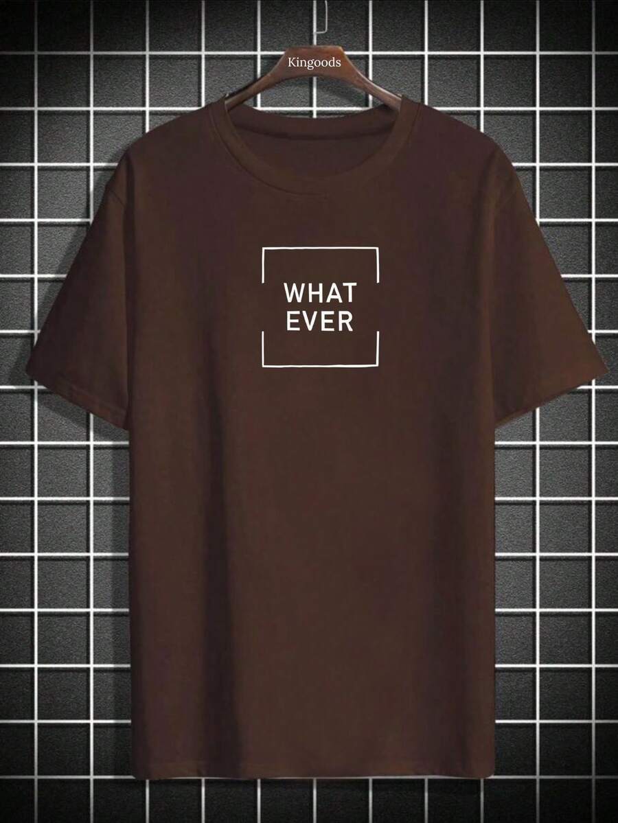 WHAT EVER Bco Men's T-Shirt Premium 100% Cotton Shirt - Rỉ Nâu - Xem 1