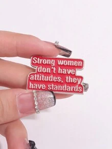 1枚珐琅徽章，人生格言，胸针，合金金属徽章，女生专属，适合学校、Kpop主题书包、背包、教师用品、包包挂饰，可爱办公配件，秋冬配饰，适合青少年、青年、男士，休闲、户外、运动、度假、毕业礼物、生日、日常佩戴，万圣节、圣诞节皆宜 - 銀色 - 查看 8