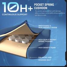 Fabric Gaming Chair, Ergonomic Computer Chair With Footrest And Lumbar Support Height Adjustable Home Office Chair - Blue - View 8