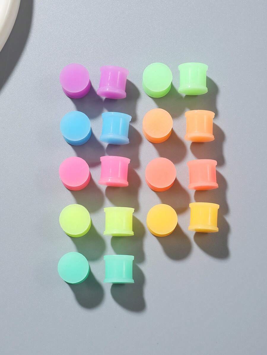 18ชิ้น กระบอกทึบสี่เหลี่ยมซิลิโคน 12มม. ที่เปล่งแสงยามค่ำคืน