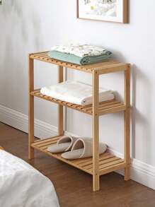 SONGMICS Bamboo Storage Shelf, 3-Tier Plant Shoe Rack, Multipurpose, In The Entryway, Bathroom, Living Room, Balcony, Kitchen, Natural - Yellow - View 6