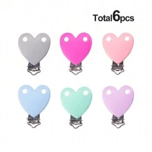 3/6pcs Fashion Decoration Heart-Shaped Silicone Fixing Clip 6 Color Random Set For Assembling Chains, Beads, Pendants, A Variety Of Handmade Accessories Home Decorative Supplies Valentines