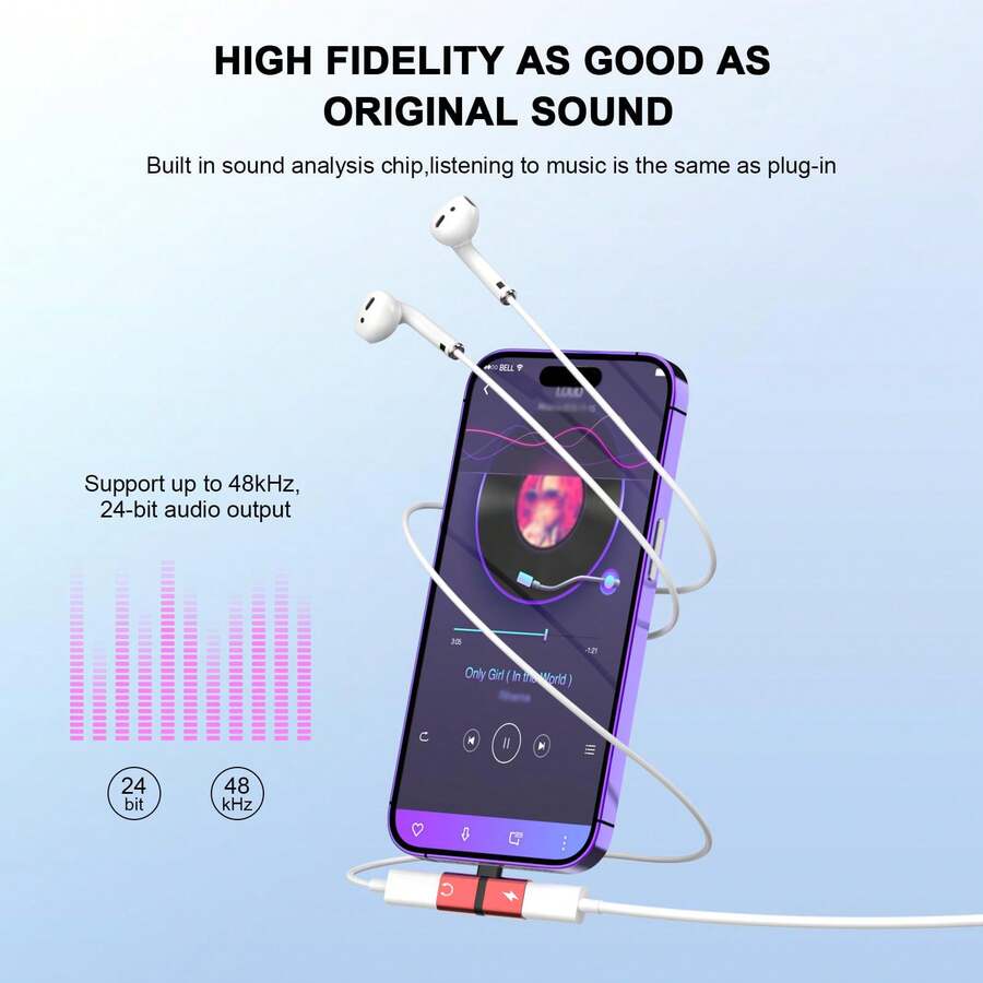 12 Pcs Lightning Dual Audio Jack & Charging Adapter Compatible With