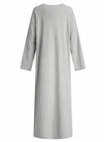 Cardigan maxi de punto acanalado gris, esencial de otoño 2025 para mujer - Silueta holgada y suelta, manga larga, chaqueta lavable - Prenda básica de vestuario de transición, aprobada por celebridades y blogueros - Ropa de mujer para otoño, atuendos para maestras, ropa urbana para mujer