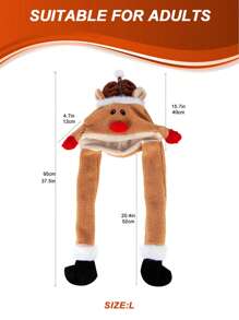 1 szt. Zabawny renifer interaktywny wyskakujący świąteczny kapelusz z rękami huśtającymi się świątecznymi czapkami, machającymi świątecznymi czapkami imprezowymi dla dorosłych nastolatków, świąteczne słodkie prezenty, wystrój domu, dekoracje świąteczne, wystrój pokoju zimowego