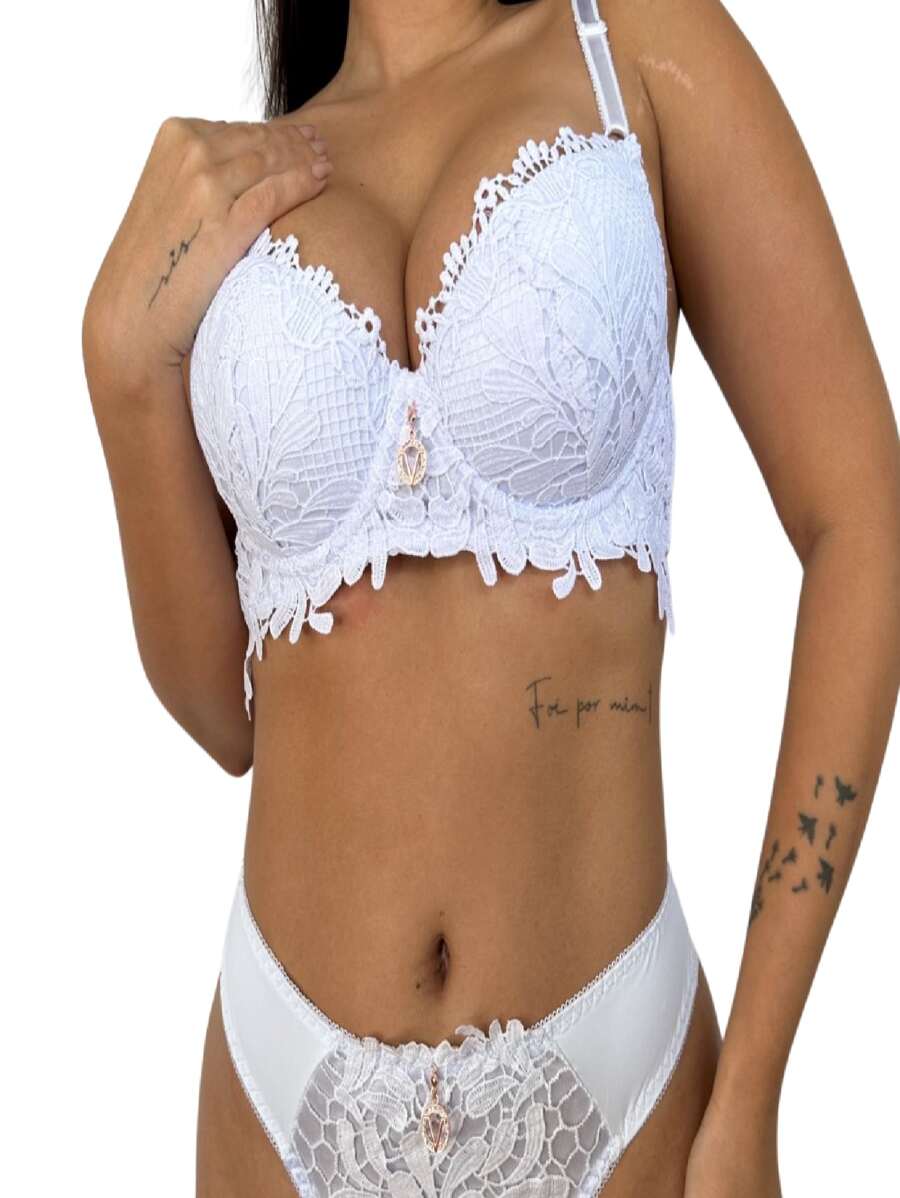 Imported Elisa Lingerie Set In Assorted Colors - 白色 - 查看 1