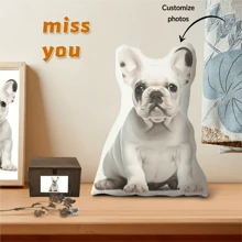 定制照片动物形状枕头 - 柔软短毛绒，可机洗，填充 - 家居装饰、汽车、床和沙发的完美选择 - 独特的礼物创意圣诞节