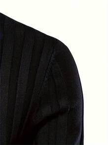 Men's Brown Turtleneck Sweater, Ribbed Knit Pullover For Men, Long Sleeve Knit Sweater With Vertical Stripes, Slim Fit Men's Sweater, Stylish And Comfortable Turtleneck Knit Sweater, Men's Soft Knit Sweater For Fall And Winter, Warm And Breathable Turtleneck Sweater For Men, High-Quality Ribbed Knit Sweater, Classic Men's Turtleneck Pullover, Lightweight Knit Sweater For Casual And Business Wear, Elegant Men's Turtleneck Knit Shirt, Comfortable Men's Ribbed Sweater For Layering, Slim Fit Long Sleeve Knit Sweater For Men, Fashionable Turtleneck Sweater For Men's Wardrobe, Versatile Knit Sweater For Office, Weekend, And Daily Wear, Men's Warm Knit Sweater For Autumn And Winter, Soft And Cozy Men's Ribbed Sweater Turtleneck Knitting Sweater, Men's Leisure Warm Solid Color High Elastic Pullover Sweater Autumn And Winter - 黑色 - 查看 4