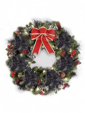 2pcs/6pcs/10pcs Glitter Poinsettia Artificial Poinsettia Christmas Flowers With Clips, Shiny Hollow Mesh Powder Poinsettia Christmas Decorations, Christmas Decor, Holiday Accessories, Christmas Tree, Wreath, Glitter Poinsettia Christmas Tree Ornaments, Holiday Decor DIY Poinsettia Wreath, Party Decorations