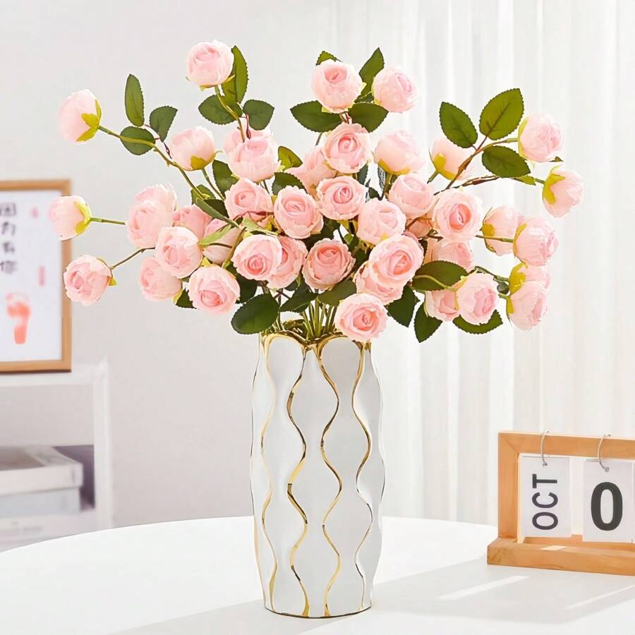 4 tipos de decorações de vasos, ornamentos, vaso decorativo grande de resina minimalista com acabamento em branco e dourado, adequado para decoração de quarto, decoração de casa, decoração de parede, decoração de aniversário, decoração de banheiro, decoração de escritório, decoração de casa, vaso de flores, vaso de vidro