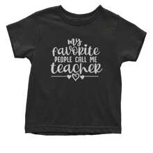 My Favorite People Call Me Teacher Infant One-Piece Romper Bodysuit And Toddler T-Shirt - Navy Blue - View 10
