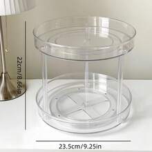 Hộp đựng đồ trang điểm và chăm sóc da Suzan 2 lớp xoay 360° - Nhựa trong suốt, thích hợp để trang trí bàn trang điểm trong phòng tắm, tủ bếp và bàn trang điểm - trong suốt - Xem 8