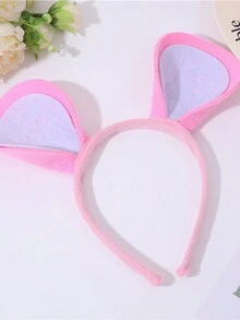 1pc New Halloween Pink Mouse Ear Headband, Cute Kids Festival Party Cat Ear Hair Hoop Accessory