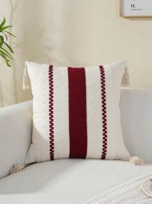 1 buah Sarung Bantal Rumbai Bohemian, Sarung Bantal Dekoratif untuk Sofa Rumah - Burgundy - View 13
