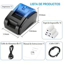 Impresora Térmica Tickets Pequeños De 58 Mm Usb Y Bluetooth, Fácil de usar y fácil de operar. Impresión rápida, texto claro, alta eficiencia de trabajo. Amplia gama de aplicaciones. - Negro - Ver 2