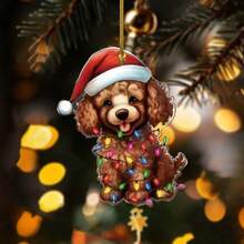 1pc Cute Animal Pendant Collection Party Decorations, 2D Flat Acrylic Keychains, Fun Car Accessories And Gift Ideas, Tree Pendants, Backpack Keychain Pendants, Car Mirrors, Key Chains, Holiday Party Gifts Home Decor Christmas Decorations Room Decor Christmas - Multicolor - View 6