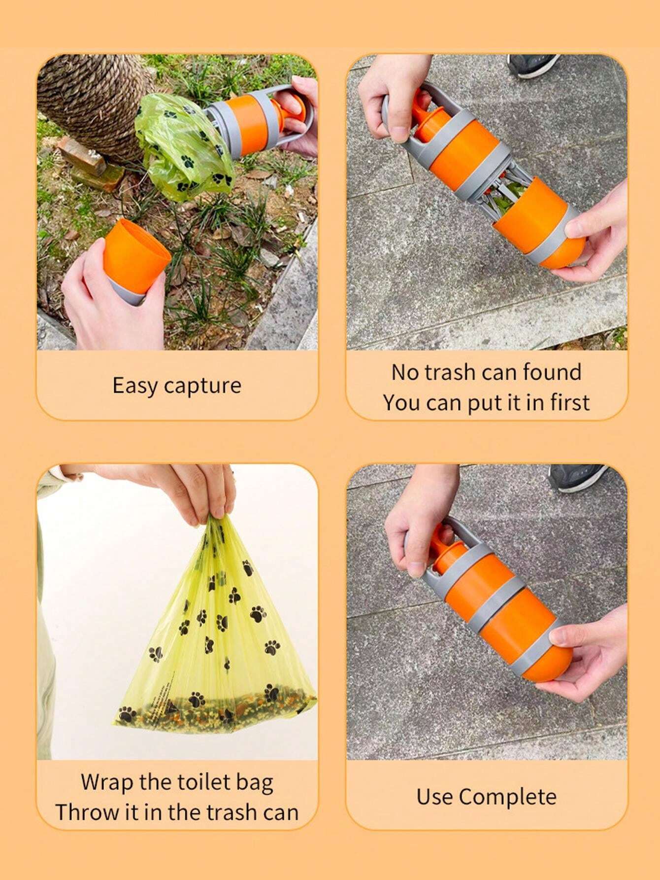 Pet Pooper Scooper With Waste Bags, Portable Dog Poop Picker Cleaner