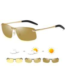 Yellow Polarized Night Vision Glasses, Unisex Driving Glasses At Night, Photochromic Lenses For Day And Night Use, Can Be Used As Fashion Glasses In Daytime Beach Accessories Glasses Shades For Summer Beach Vacation,Outdoor,Travel
