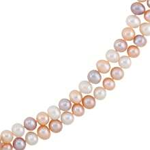 The Black Bow 8-9mm, Multi Colored FW Cultured Pearl Rope Strand Necklace, 72 Inch