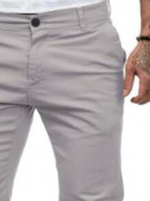 SANOPY Mens Jeans Skinny Stretch Premium High Rise Jeans Expandable Waist - Màu Xám nhạt - Xem 3