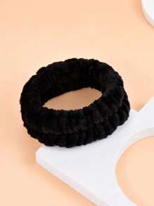3入組蝴蝶結裝飾毛茸茸沐浴髮帶 - 黑色 - 查看 27