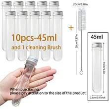 1/5/10 Stücke 140x25mm 45ml dicke transparente Plastik-Reagenzgläser, lebensmittelgeeignet Reagenzglas-Flaschen, Plastik-Reagenzgläser mit Schraubverschluss, geeignet für Getränkebecher auf Partys, Besteckbecher auf Partys, Weihnachtsfeiern, Halloween-Partys, Süßigkeitenlagerung, Süßigkeitendosen, Lebensmittellagerung, Wissenschaftsparty-Geschenke, Hochzeitsdekoration, Badesalz, Gartendekoration, Pflanzendekoration - Verschiedenfarbig - Übersicht 12
