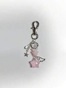 1 chiếc móc khóa đính hạt hình ngôi sao năm cánh rỗng bằng nhựa Acrylic thời trang thủ công nhiều màu sắc dành cho nữ phụ kiện ô tô Halloween Túi đựng đồ trang trí trường học dễ thương theo phong cách Goth Y2k - Nhiều màu - Xem 4