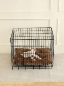 1 pieza Cama esponjosa para perro, Cojín cómodo para mascotas, Tela suave con fondo antideslizante, Lavable a máquina, Adecuado para perros y gatos grandes/medianos/pequeños, Para todas las estaciones - Marrón - Ver 9