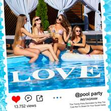 Innconee 21 Inch Floating Pool Letters, Pool Foam Letters Large Foam Letters Pool Floats Letter Set Wedding Pool Foam Letters For Wedding Anniversary Engagement Party Pool Decoration Sign (Love) - Nhiều màu - Xem 3