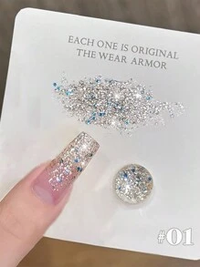 MISS SHAKA 10ml Gel Nail Polish Nail Art Pink Blue Explosion Flash Glitter Star Chasing Month By Month Flash Platinum Gel Nail Polish 2025 New Autumn And Winter Online Red Popular Whitening Nail Shop Exclusive For Women & Girl Holiday Gift.