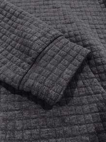 Men's Waffle Texture Hoodie, Stylish Pullover Hoodie, Casual Colorblock Hoodies For Men, Warm Street Style Suitable For Autumn And Winter, Can Be Given As A Gift - Black - View 4