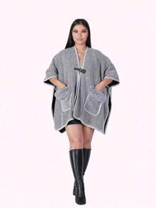 1 chiếc áo khoác gió lót nhiệt cổ lông mùa đông cho nữ, thời trang, ấm áp và chống gió, thích hợp để mặc hàng ngày, dự tiệc, lễ hội và nghỉ mát vào mùa đông - khăn choàng nhiều màu - Xem 6