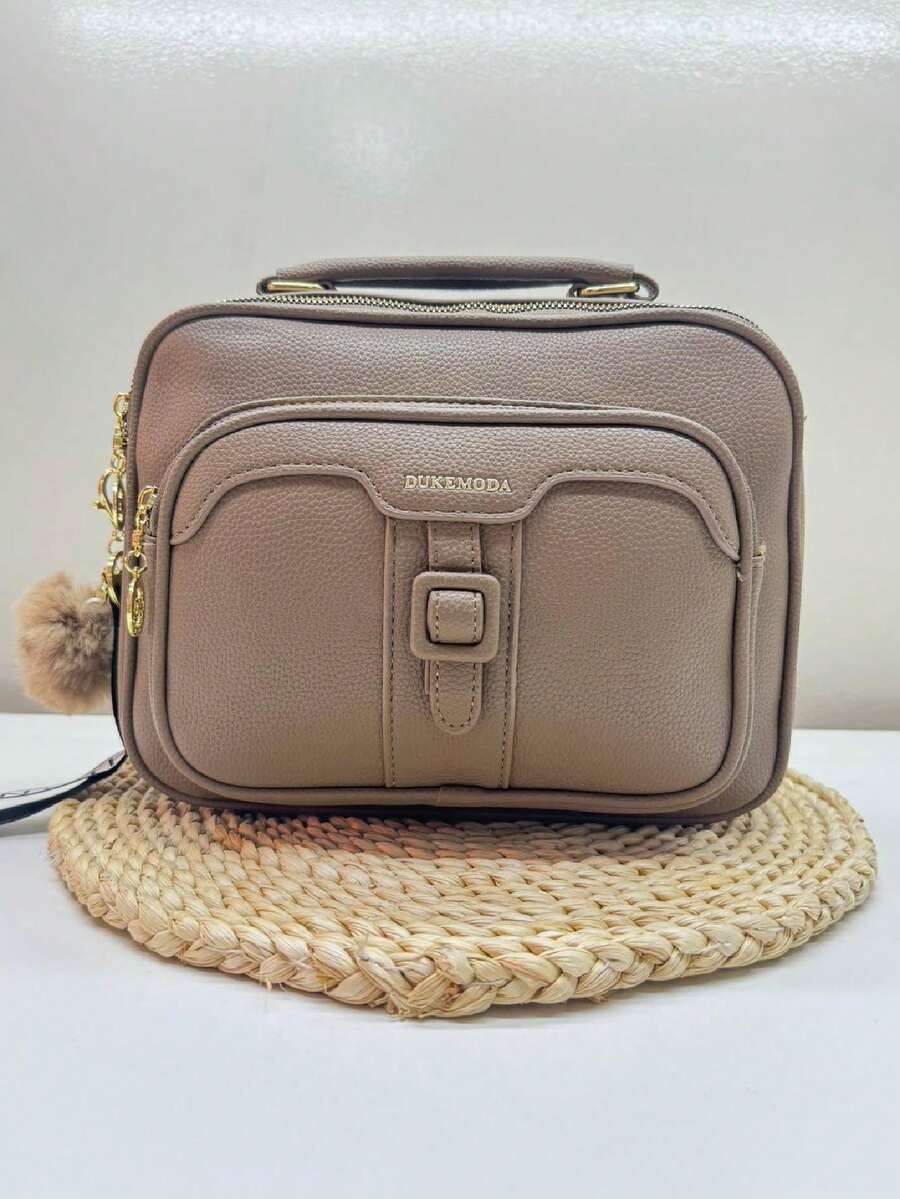 Women's Handbag And Shoulder Bag With Detachable Straps. Including Keychain - 卡其色 - 查看 1