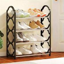 4-Layer Shoe Rack Organizer, Suitable For Wardrobes, Made Of Stainless Steel Material. The Shoe Rack Is Suitable For The Front Entrance And Foyer. The Floor Shoe Rack Cabinet Is Easy To Install And Saves Space. The Independent Shoe Rack Storage - Multicolor - View 2