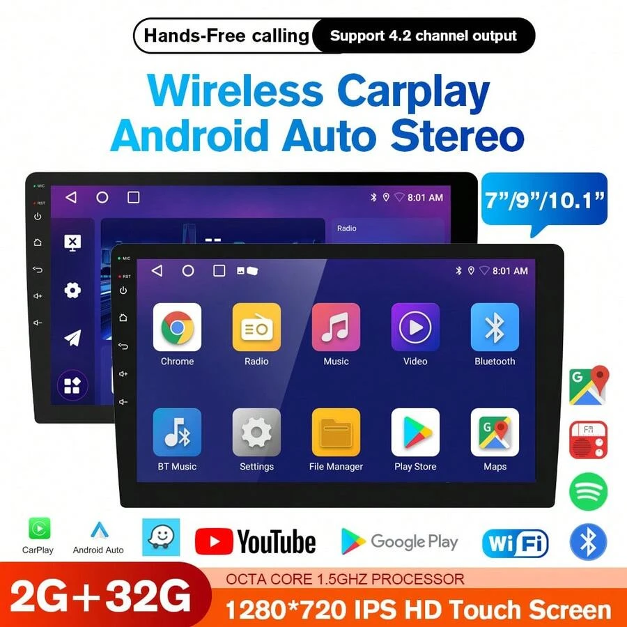 Haudio Haudio 7 Inch HD Display Car Stereo, Universal Double Din Car