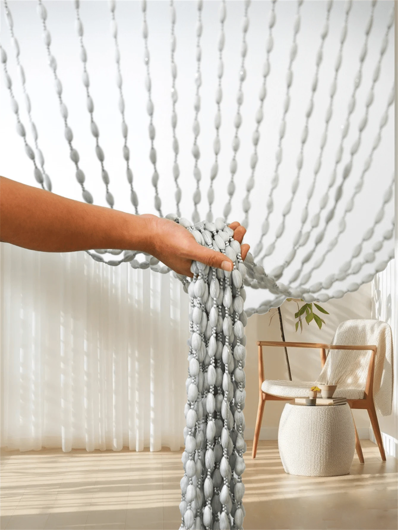 1pc Decorative Tassel Door Curtain, Room Divider, AntiMosquito Screen