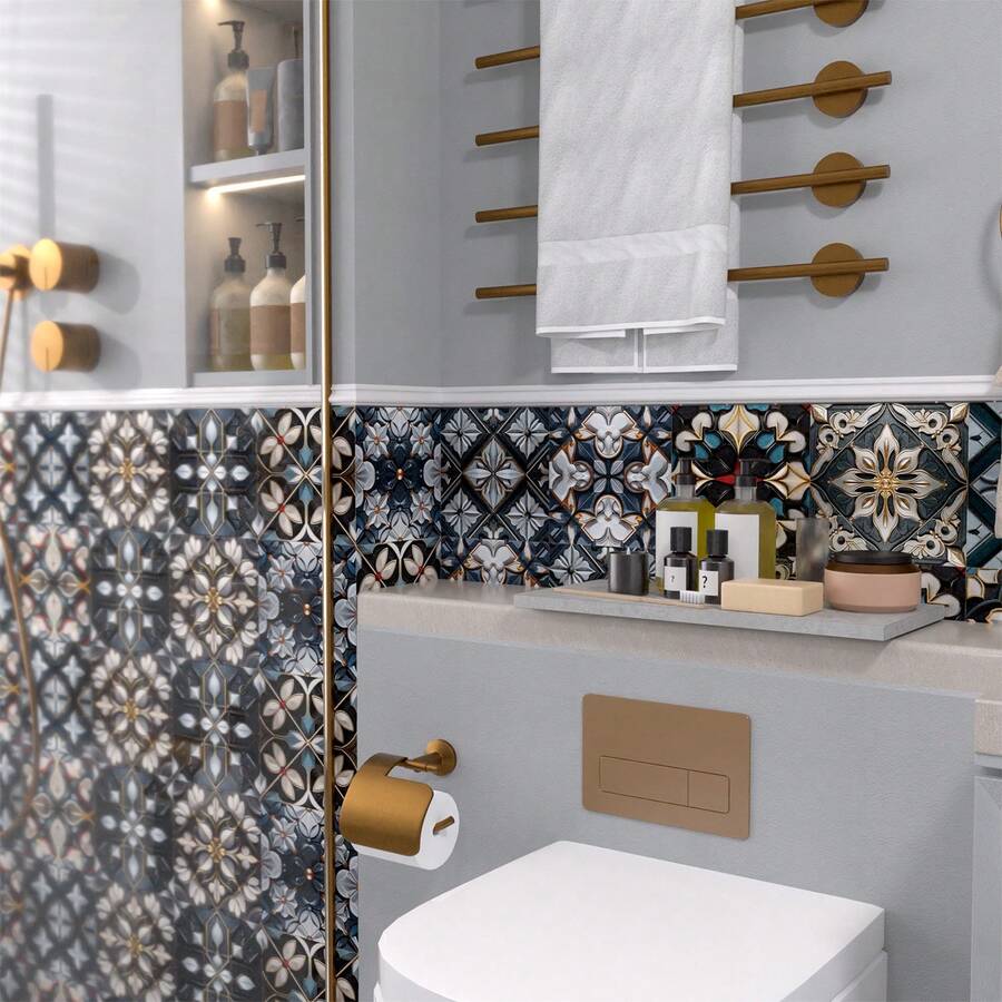 24pcs/Box Peel And Stick 3D Vinyl Tiles, HighAdhesive Matt Skin Feel