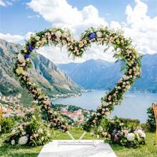 UNHO Heavy Wedding Arch 2M Floral Balloon Frame Heart Shape Birthday Party Decoration - 白色 - 查看 6