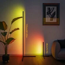 1pc Smart RGB LED Corner Lamp, App And Remote Control, 16 Million Colors And Music Sync, Standing Floor Lamp, Suitable For Living Room, Bedroom And Game Room - Black - View 9