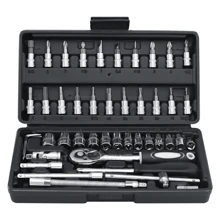 46pcs Car Repair Socket Set Tools Kit With Ratchet Wrench Screwdriver, Fast Auto Maintenance - Multicolor - View 10
