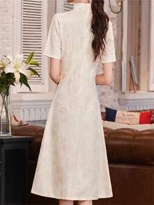 Lightweight Qipao Dress In Chinese Style, New Design For Young Ladies, Summer - Apricot - View 2