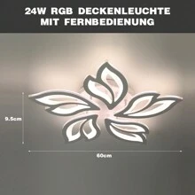 OYAJIA OYAJIA Moderne RGB LED-dimmbare Deckenleuchte mit Fernbedienung Kücheninsel Lampe Esstisch Kreative Spirale Blumenform Design Acryl Decke Kronleuchter Beleuchtung