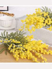 1 件装洋槐家居装饰，带人造花、蓬松浆果、洋槐花柄花束、塑料假花金色插花、洋槐豆家居、毛绒人造花、家居装饰 - 彩色 - 查看 3